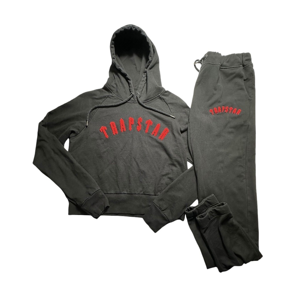 Trapstar Arch Tracksuit Size Large Black Red Hoodie‎ Joggers Athleisure #Y5-10